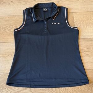 Oakley Women's Black Sleeveless Polo Tee